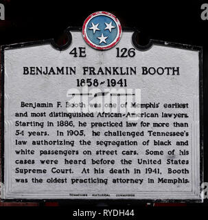 Benjamin Franklin stand Plaque Memphis Tennessee Stockfoto