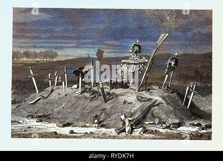 Deutsch-französischen Krieg: Der Soldat auf dem Grab Spicheren Höhen. Spicheren ist eine Gemeinde im Département Moselle in der Region Lothringen in Frankreich Stockfoto