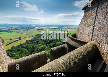 Der Blick von der Krone der Nationalen Wallace Monument, Stirling, Stirlingshire, Schottland, UK Stockfoto