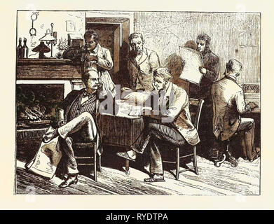 Die Präsidentschaftswahl: Der Staat Canvassers im Gefängnis an der Columbia, Gravur 1876, US, USA, Amerika, Usa Stockfoto