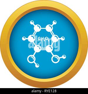 Catechol Molekül Symbol blau Vector isoliert Stock Vektor