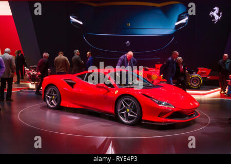 Genf/Schweiz - 9. März 2019: Genfer Autosalon, neue Tributo Ferrari F8 Stockfoto
