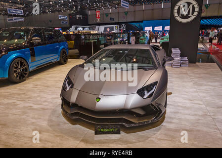 Genf/Schweiz - 9. März 2019: Genfer Autosalon, Mansory Stockfoto