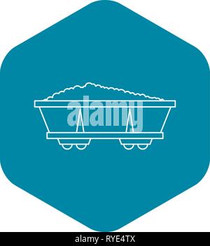 Kohle-Trolley-Symbol, Umriss-Stil Stock Vektor