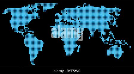 Karte der Welt, von Punkten Stock Vektor