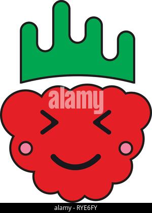 Creativre trendy vektor design von Happy Himbeere in kawaii Stil. Stock Vektor