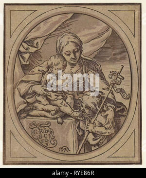 Die Jungfrau, Kind, und St. Johannes der Täufer Stockfoto