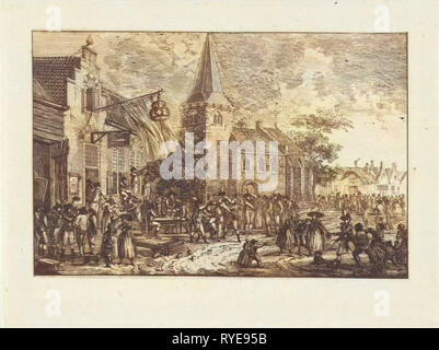 Figuren in einer Taverne, Dirk Lagendijk, 1758-1805 Stockfoto