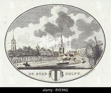 Ansicht von Delft, die Niederlande, Jan Gerritsz. Visser, 1792 Stockfoto