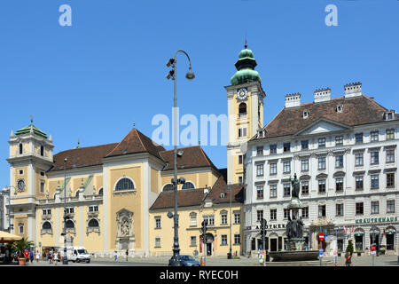 Wien, Österreich - 17. Juni 2018: Scots Kirche auf der Freyung in Wien - Österreich. Stockfoto