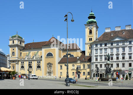 Wien, Österreich - 17. Juni 2018: Scots Kirche auf der Freyung in Wien - Österreich. Stockfoto