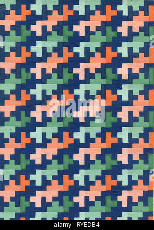 Abstrakte Kunst Chevron nahtlose Muster. Geometrische Hintergrund. Gestreifte distressed Hintergrund Textur. Stickerei. Farbe Flecken. Aquarell Stockfoto