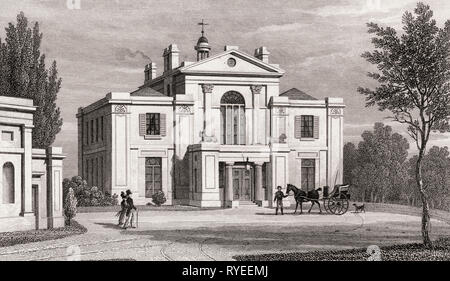 Villa in das Regent's Park, London, UK, Illustration von Th. H. in der Hirte, 1826 Stockfoto