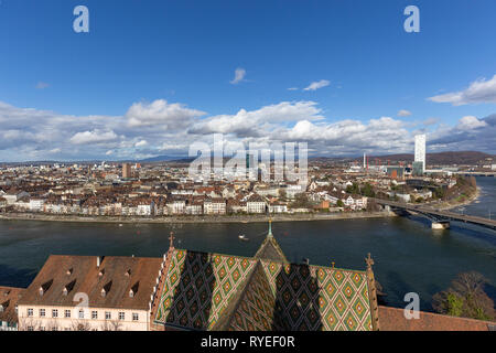 Ansicht von der Oberseite der Basler Münster Stockfoto