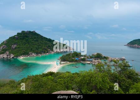 Nang Yuan Nationalpark Insel Hohe Betrachtungswinkel, Ko Tao, Thailand Stockfoto