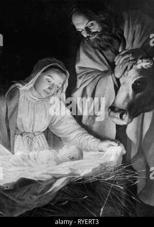 Religion, Christentum, Jesus Christus, Geburt Christi, Anbetung der Hirten', Gemälde von Gerrit van Honthorst (1592 - 1656), 1622, Artist's Urheberrecht nicht geklärt zu werden. Stockfoto