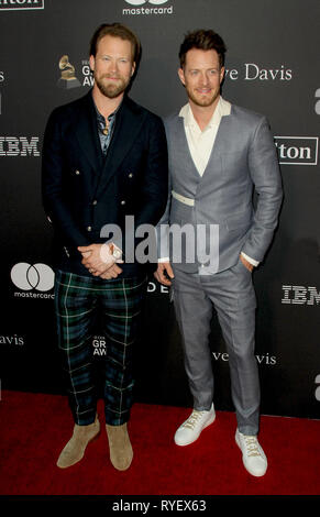 2019 Pre-GRAMMY Gala & GRAMMY Gruß zu Industrie Symbole im Beverly Hilton Hotel in Beverly Hills, Kalifornien. Mit: Brian Kelley, Tyler Hubbard von 'Florida Georgia Line" Wo: Los Angeles, Kalifornien, Vereinigte Staaten, wenn: 09 Feb 2019 Credit: Adriana Barraza/WENN.com M. Stockfoto