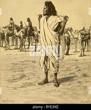 Die Erde und ihre Bewohner.. earthitsinhabita 0186 recl Jahr: 1886 BI 8 HARI CAMEL-TREIBER. Stockfoto