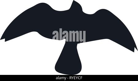 Vogel silhouette Symbol. Vector Illustration auf weißem Hintergrund. Stock Vektor