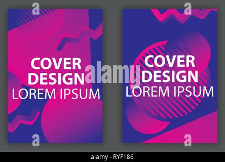 Cover Design Plakat mit bunten Farbverläufe. Synthwave retro Hintergrund. Retrowave. Vector Illustration Stock Vektor