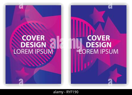 Cover Design Plakat mit bunten Farbverläufe. Synthwave retro Hintergrund. Retrowave. Vector Illustration Stock Vektor