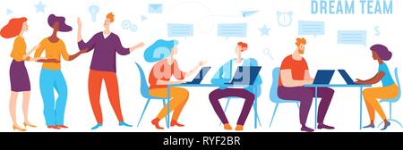 Vektor Konzept business Abbildung: Dream Team Menschen. Stock Vektor