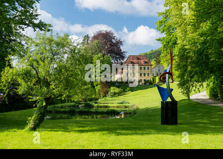 'Modern Skulptur von Schloss Unterleinleiter in Bayern, Deutschland" Stockfoto