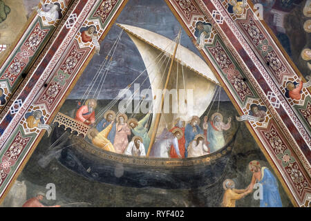 Reise des Heiligen Petrus, Fresko von Andrea de Buonaiuto, Santa Maria Novella Principal dominikanische Kirche in Florenz Stockfoto