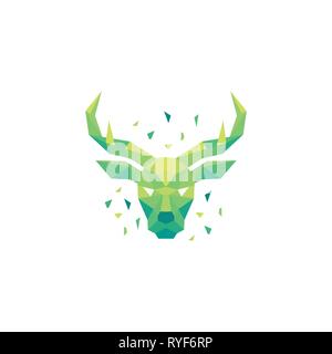 Rotwild Polygon Konzeption Illustration Vektor Design vorlage. Geeignet für kreative Industrie, Multimedia, Entertainment, Ausbildungen, Shop, und alle damit verbundenen Stock Vektor