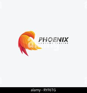 Phoenix Konzeption Illustration Vektor Design vorlage. Geeignet für kreative Industrie, Multimedia, Entertainment, Ausbildungen, Shop, und alle damit verbundenen Busi Stock Vektor