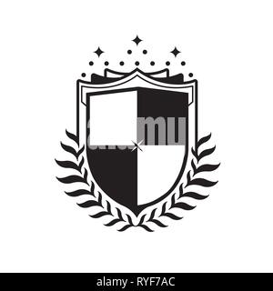 Blazon Vektor. Luxus Rahmen. Blazon vektor Emblem. VIP-Design Element für Monogramm, Boutique, Restaurant, Hotel, Stock Vektor