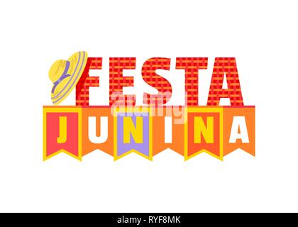 Festa Junina dekoratives Schild. Stock Vektor