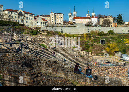 römisches gallo-Theater, Fourvière-Hügel, Lyon Stockfoto