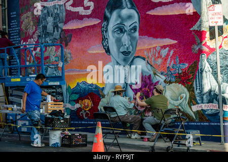 Street Wall Art Hollywood Boulevard, Los Angeles, 14. Oktober 2016 Stockfoto