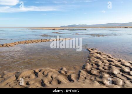 Ebbe in Red Wharf Bay in Anglesey, North Wales, UK Stockfoto