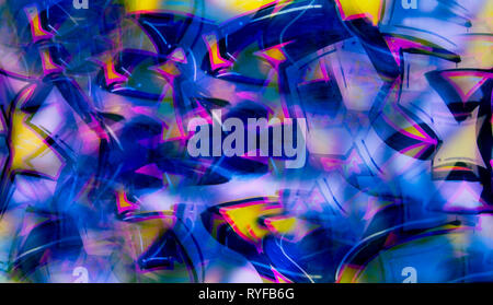 Abstrakte graffiti Nachahmung in Digitale Collage. Künstlerisch kreativen Hintergrund. Blau, Gelb und Pink geometrische Formen. Street Art Stil. Frische Textur. Stockfoto