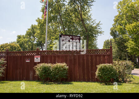 Westboro Baptist Church Hauptsitz in Topeka, Kansas Nachbarschaft. Stockfoto