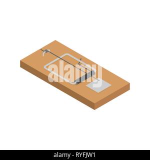 Mausefalle isoliert. Maus trap. Nagetier Snare. Vector Illustration Stock Vektor