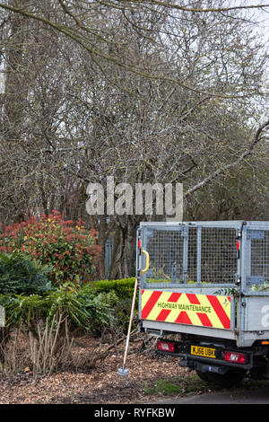 Eine geparkte Highway maintenance Truck, Großbritannien Stockfoto