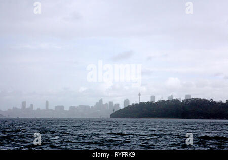 Reisen Australien. Ansichten und scenics Australien. Hafen von Sydney Waterfront und die Stadt Sydney, New South Wales, Australien. Stockfoto