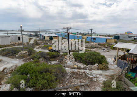 Pigeon Island in der Wallabi Group. Die Houtman Abrolhos Inseln liegen 60 Kilometer vor der Küste von Geraldton in Western Australia. Es gibt 122 pri Stockfoto