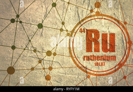 Ruthenium chemisches Element. Stockfoto