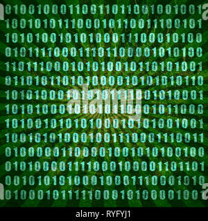 Der binäre Code Hintergrund Stockfoto
