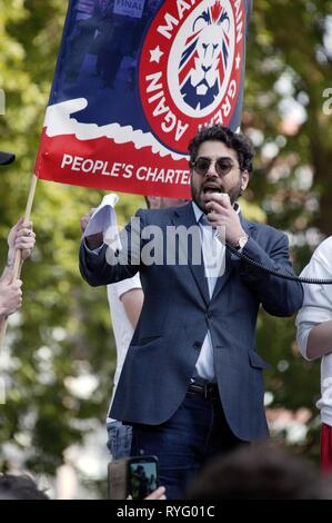 Raheem Kassam an der Freien Tommy Protest in London Stockfoto