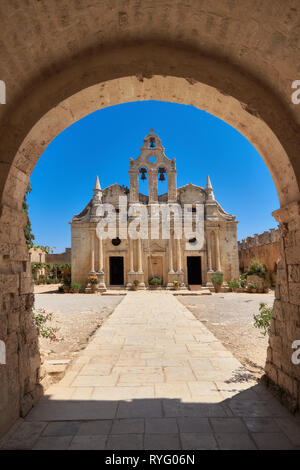 Die wichtigste Kirche von Kloster Arkadi in Rethymno, Kreta Stockfoto