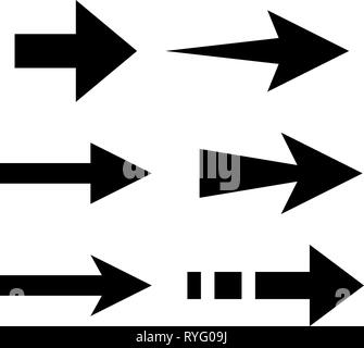 Pfeile. Flache schwarze Symbole Stock Vektor