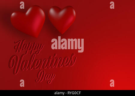 Happy Valentines Day card Design mit Liebe Herz und Platz für Text kopieren Stockfoto