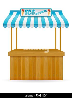 Street Food Eis Vector Illustration auf weißem Hintergrund Abschaltdruck Stock Vektor