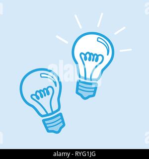 Amp Glühlampe Idee Vektor Icon einfach Blau Thema Vector Illustration Stock Vektor