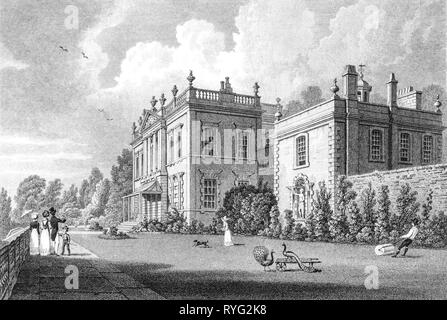 Eine Gravur der Redland Gerichtsstand der Sitz von Sir Richard Vaughan, Bristol UK bei hoher Auflösung aus einem Buch 1825 veröffentlicht gescannt. Stockfoto